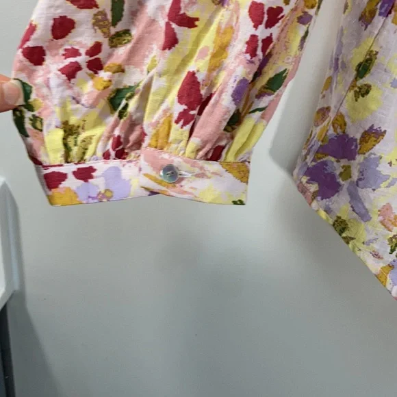 LC Lauren Conrad top button down floral print pattern casual office XXL - Picture 5 of 17